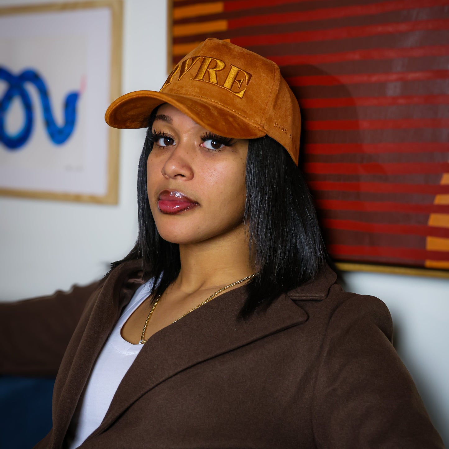 Orange Suede Hat - Chester